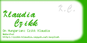 klaudia czikk business card